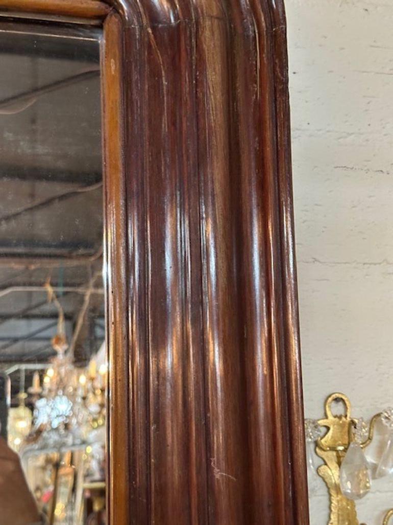 19th Century French Walnut Louis Philippe Mirror For Sale