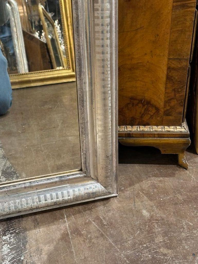 Giltwood Silver Louis French Louis Philippe Mirror For Sale