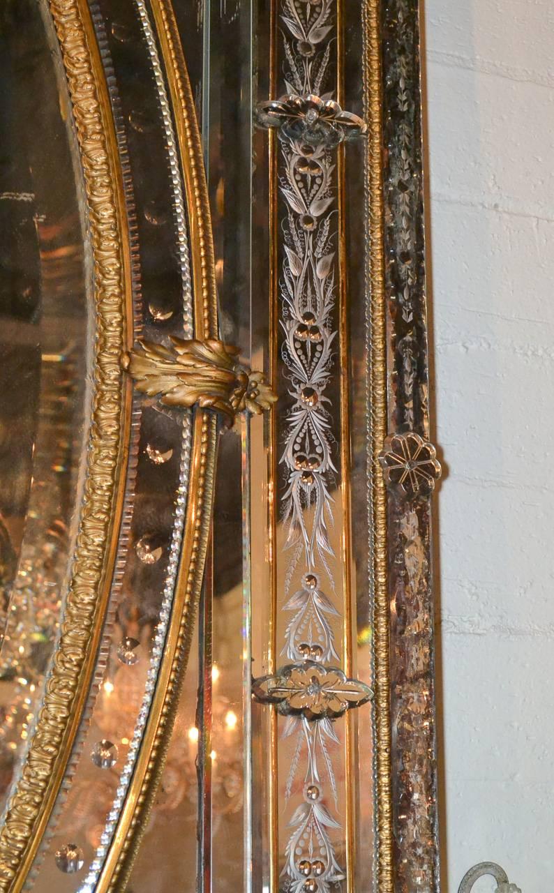 Etched Magnificent 19th Century French Mirror