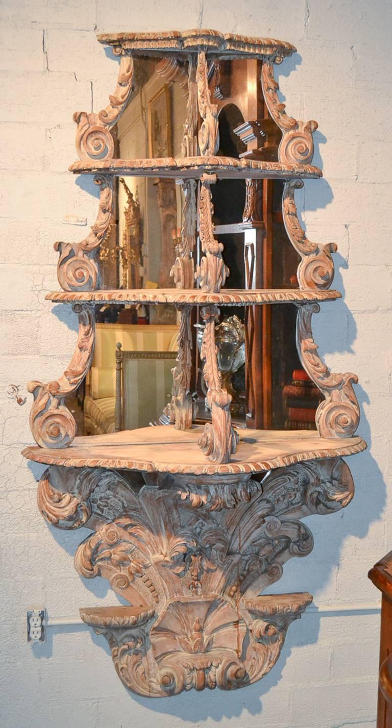 Sensational Large-Scale 19th Century Italian Carved Etagere 1