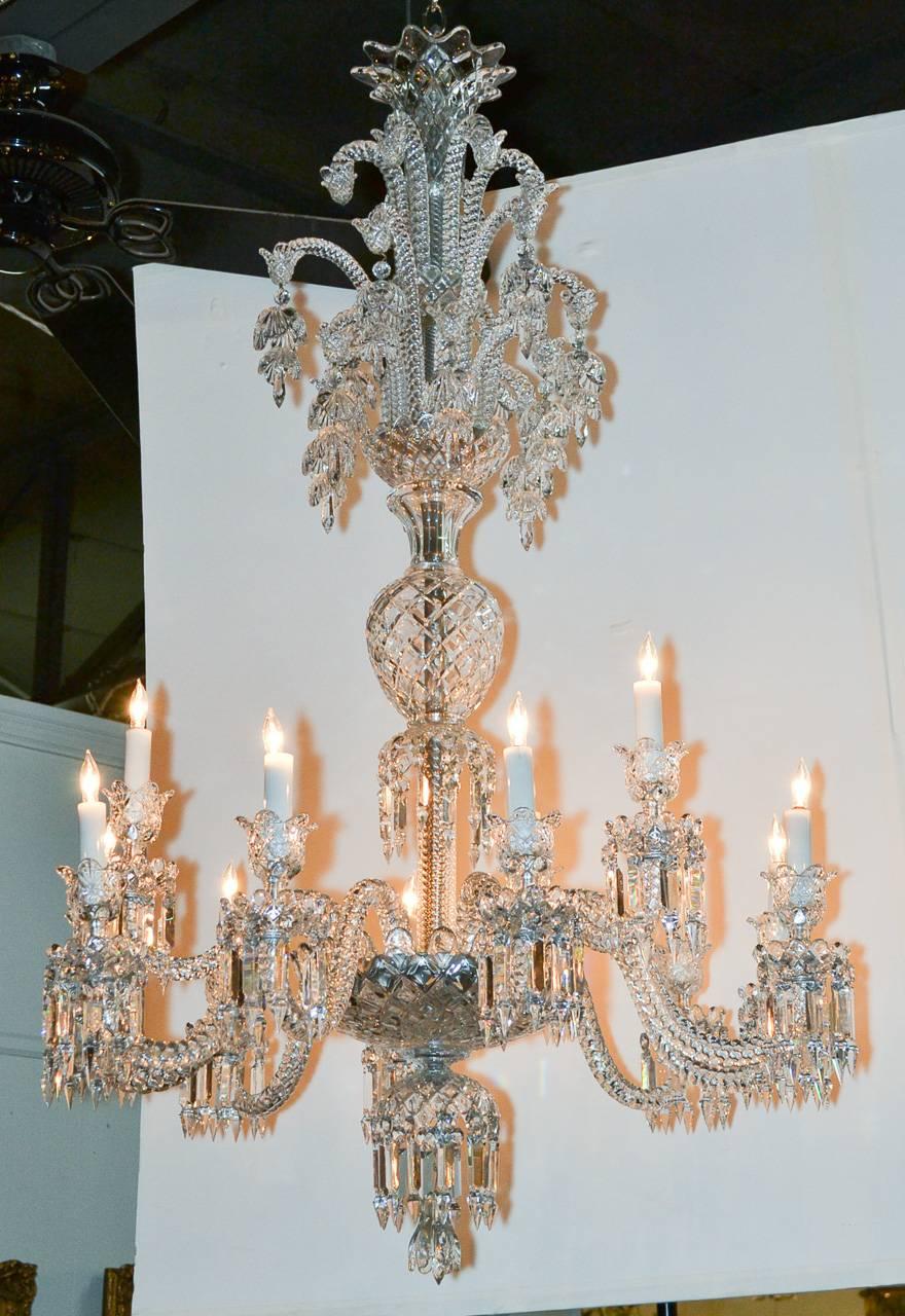 Gorgeous Large Scale Signed Baccarat Chandelier In Good Condition In Dallas, TX