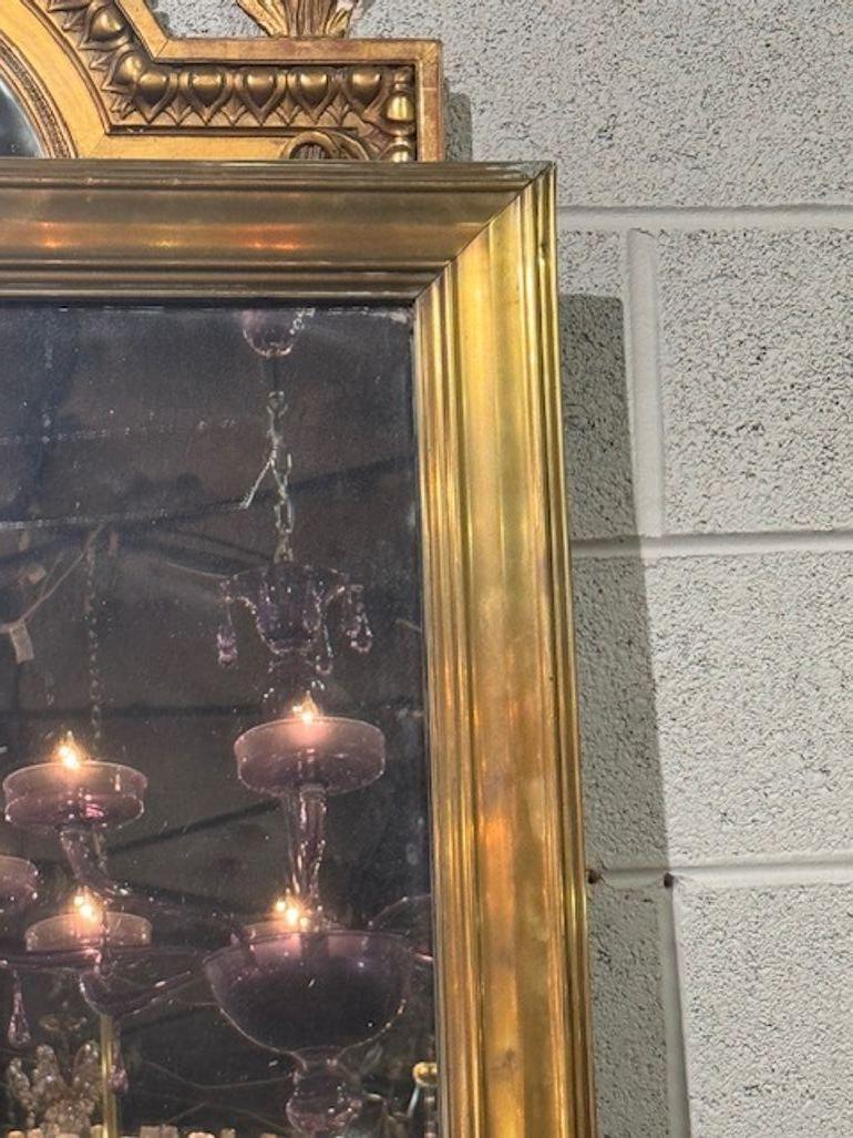 Miroir de bistrot en laiton Antique Transitionnel du 19ème siècle Bon état - En vente à Dallas, TX