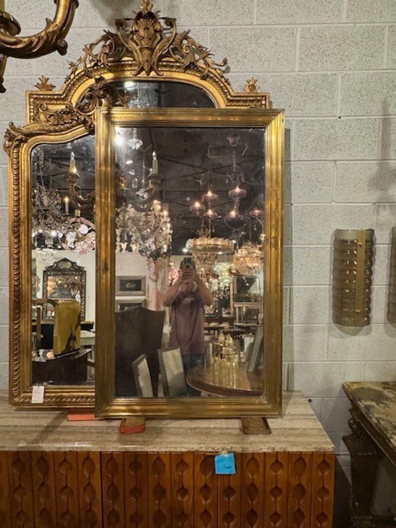 Laiton Miroir de bistrot en laiton Antique Transitionnel du 19ème siècle en vente