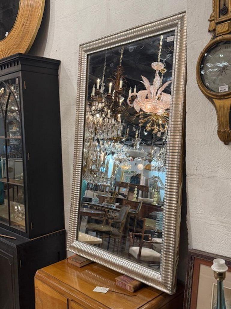 Le miroir Louis Philippe en argent traditionnel du XIXe siècle est une pièce ancienne qui respire l'élégance et la sophistication. Le design complexe et la fabrication artisanale du cadre en argent reflètent le raffinement et le style de l'époque