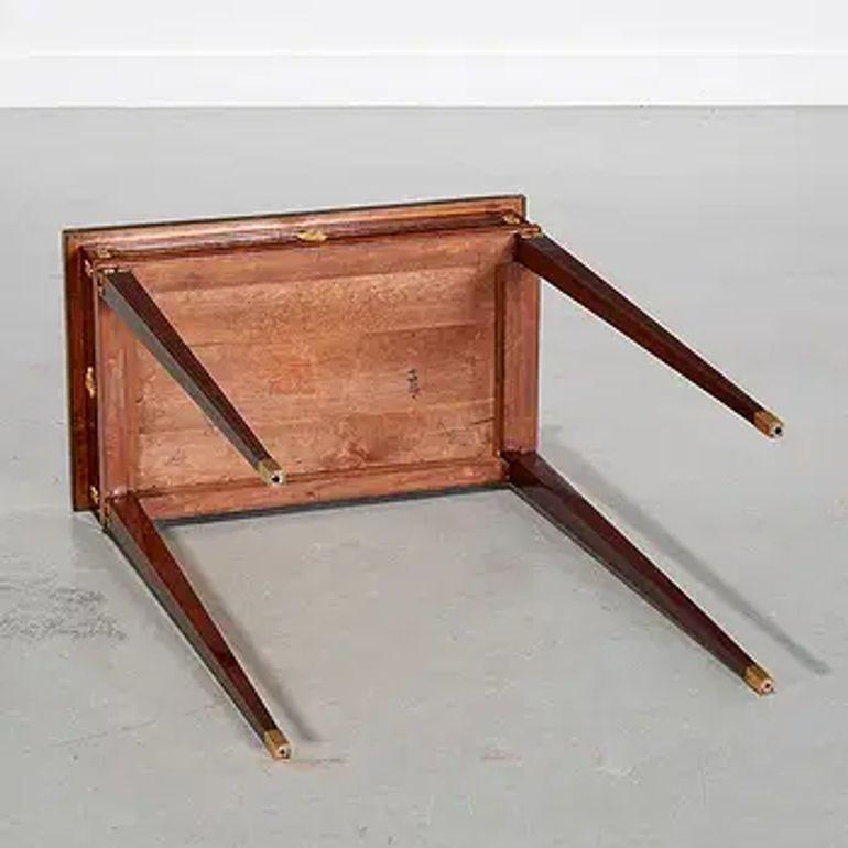 European 19th Century Baltic Neo-Classical Mahogany Side Table with Brass Inlay For Sale