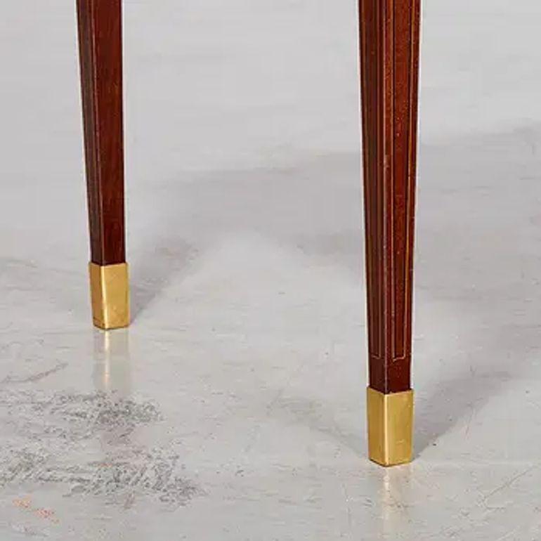 19th Century Baltic Neo-Classical Mahogany Side Table with Brass Inlay For Sale 1