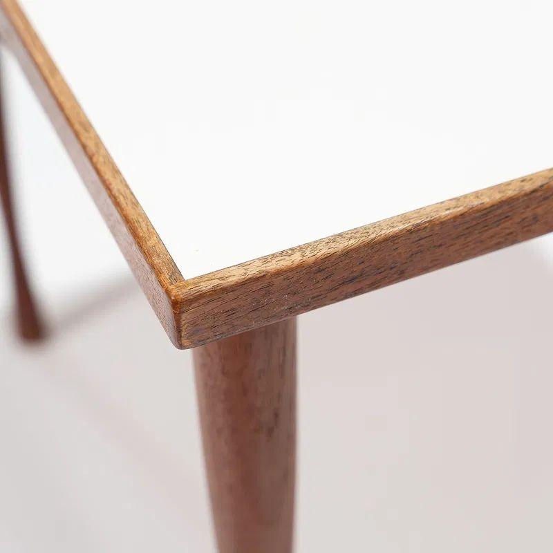 Set of Three Danish Mid Century Modern Side Tables with Laminate Top For Sale 1