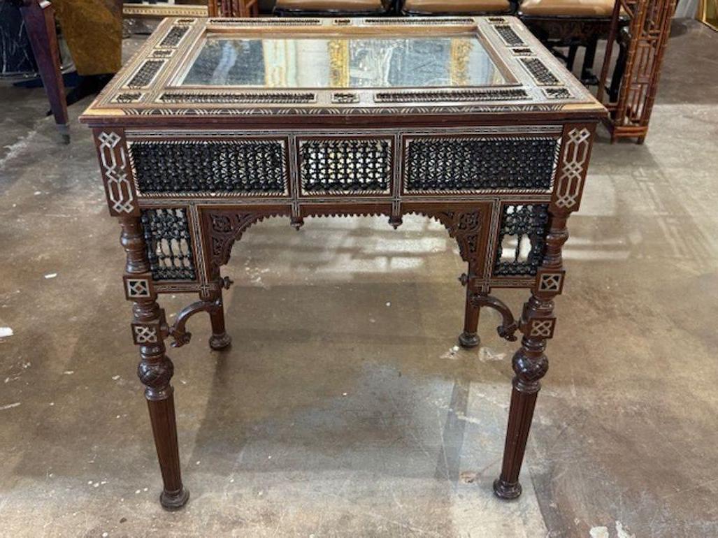 20th Century Syrian Carved Vitrine Table For Sale