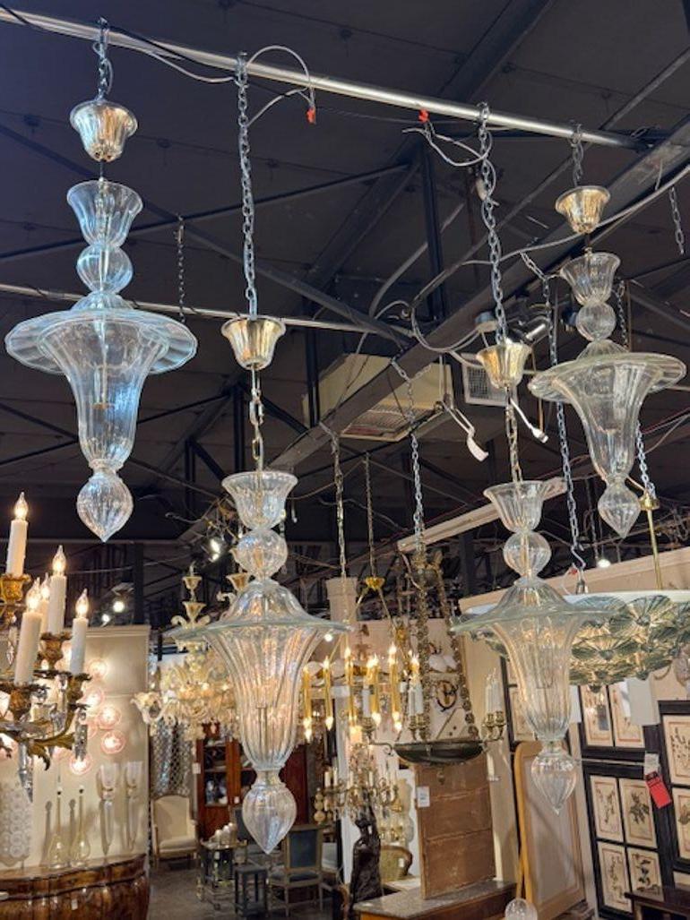 Contemporary Murano Glass Bell Shaped Lanterns For Sale