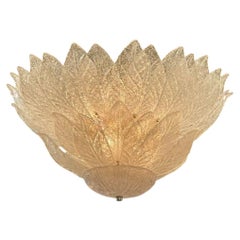 Modern Murano Granola Glass Leaf Chandelier