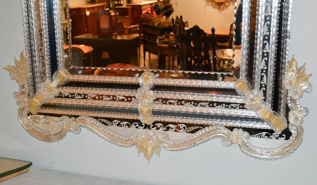 Beautiful Venetian Etched Glass Mirror 3