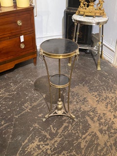 French Empire Bronze and Marble Side Table