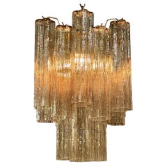 Murano Fume Tronchi Glass Chandelier