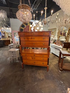 Pair of French Empire Walnut Commodes