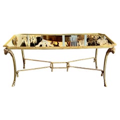Italian Maison Bagues Design Gilt Brass Coffee Table