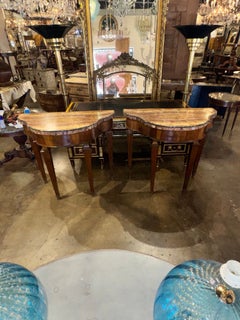 Pair of 18th c. Italian Tuscan Walnut Consoles