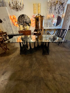 Bronze Paul Evans Design Dining Table