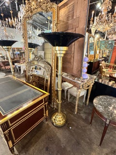 Grands lampadaires vintage italiens en laiton
