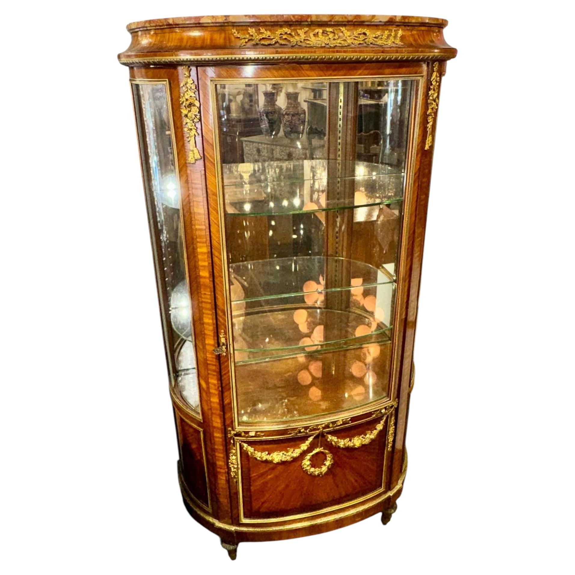 19th c. French Louis XVI Linke Manner Vitrine For Sale