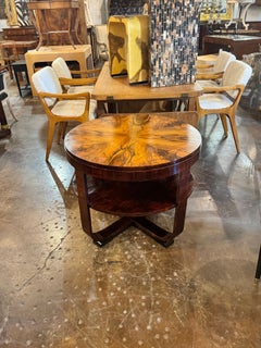 Italian Mid-century Art Deco Style Walnut Table