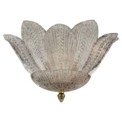 Murano Clear Granola Glass Leaf Chandelier