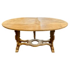 19th c. Italian Bleached Walnut Drop Leaf Table