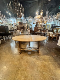 19th c. Italian Bleached Walnut Drop Leaf Table