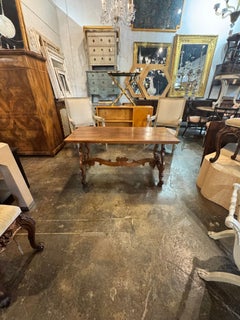 19th c. Italian Walnut Trestle Table