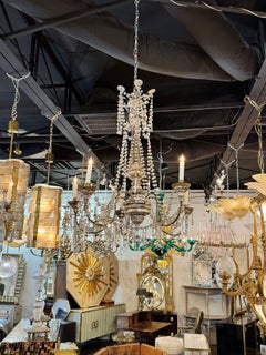 19th c. Italian Silverleaf Wood and Crystal Chandeliers