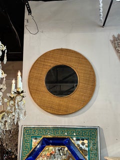 Vintage Italian Rattan Mirror