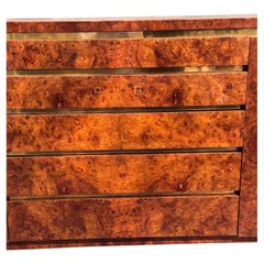 MCM Design Burl Walnut and Brass Sideboard