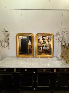 Pair of French Louis Philippe Giltwood Mirrors