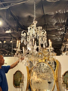 Large Italian Beaded Crystal Chandelier