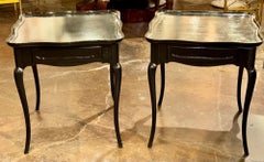 Pair of Vintage French Black Oak Side Tables