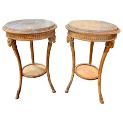 19th Century Italian Carved Pine Neoclassical Tables