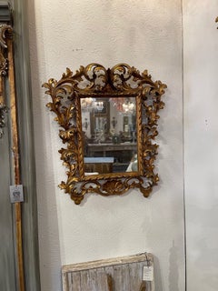 18th Century Italian Giltwood Florentine Mirror.