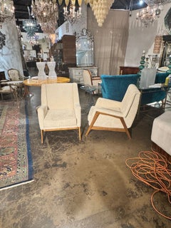 Pair of Italian Gio Ponti MCM Arm Chairs