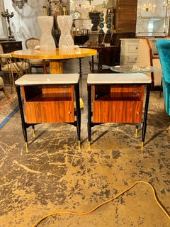 Pair of Italian Art Deco Style Palisander Side Tables