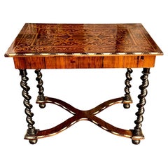 19th c. Italian Inlaid Mahogany Side Table