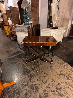 19th c. Italian Inlaid Mahogany Side Table