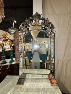 Early 20th c. Venetian Etched Mirror