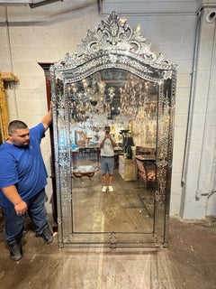 Palatial 19th c. Venetian Etched Glass Mirror