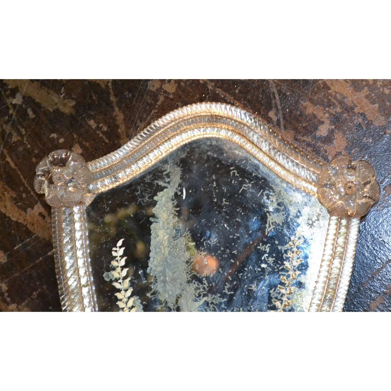 Other Pair of Venetian One Arm Etched Mirror Sconces