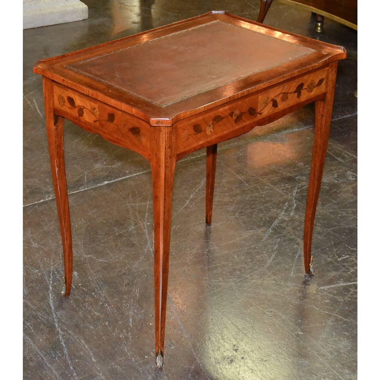Leather Fine Quality Louis XV Kingwood Side Table