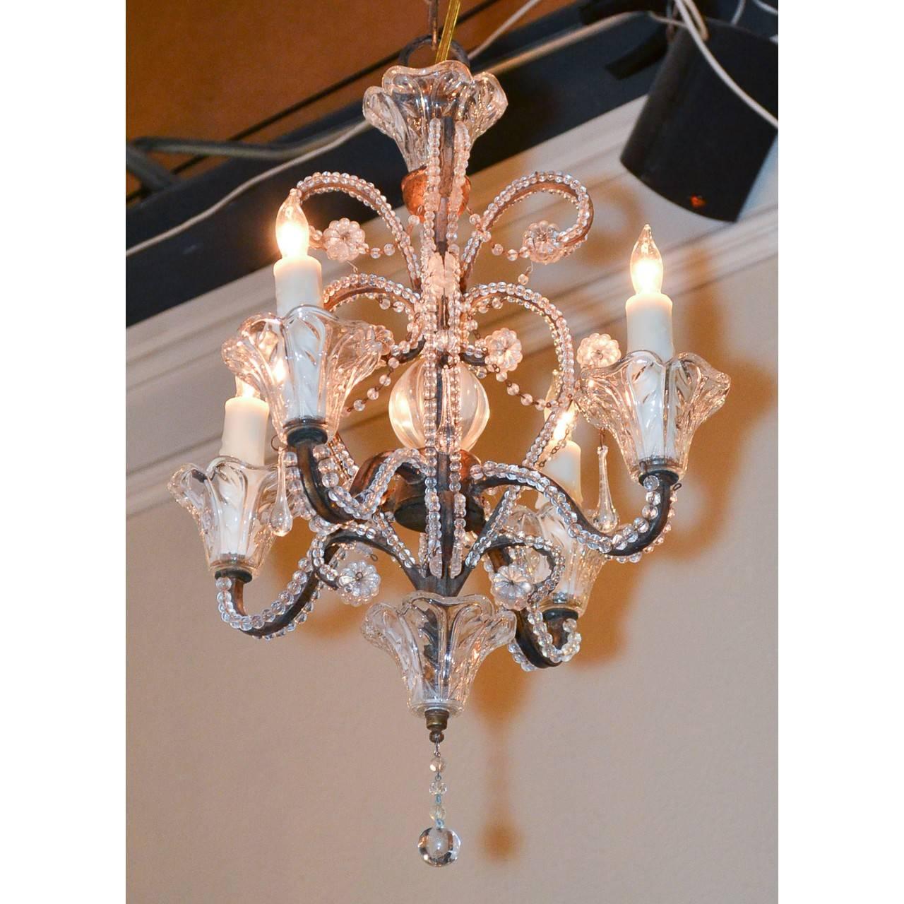 Petite Beaded Italian Chandelier 1