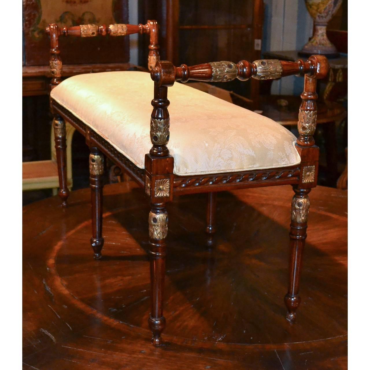 Nice Quality 19th Century English Regency Style Bench 1
