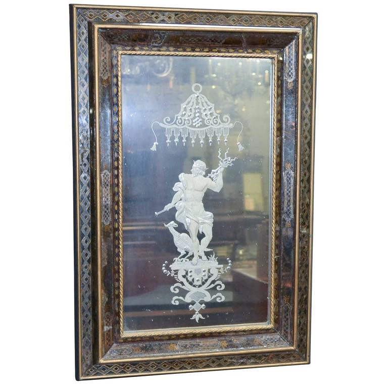 Early 20th Century Venetian Etched Glass Mirror For At 1stdibs Early 20th Century Venetian Etched Glass Mirror For