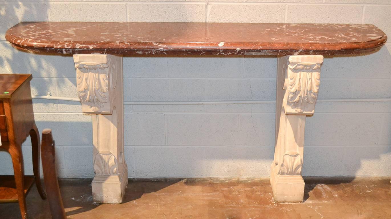 19th Century French Limestone and Marble Console In Good Condition In Dallas, TX