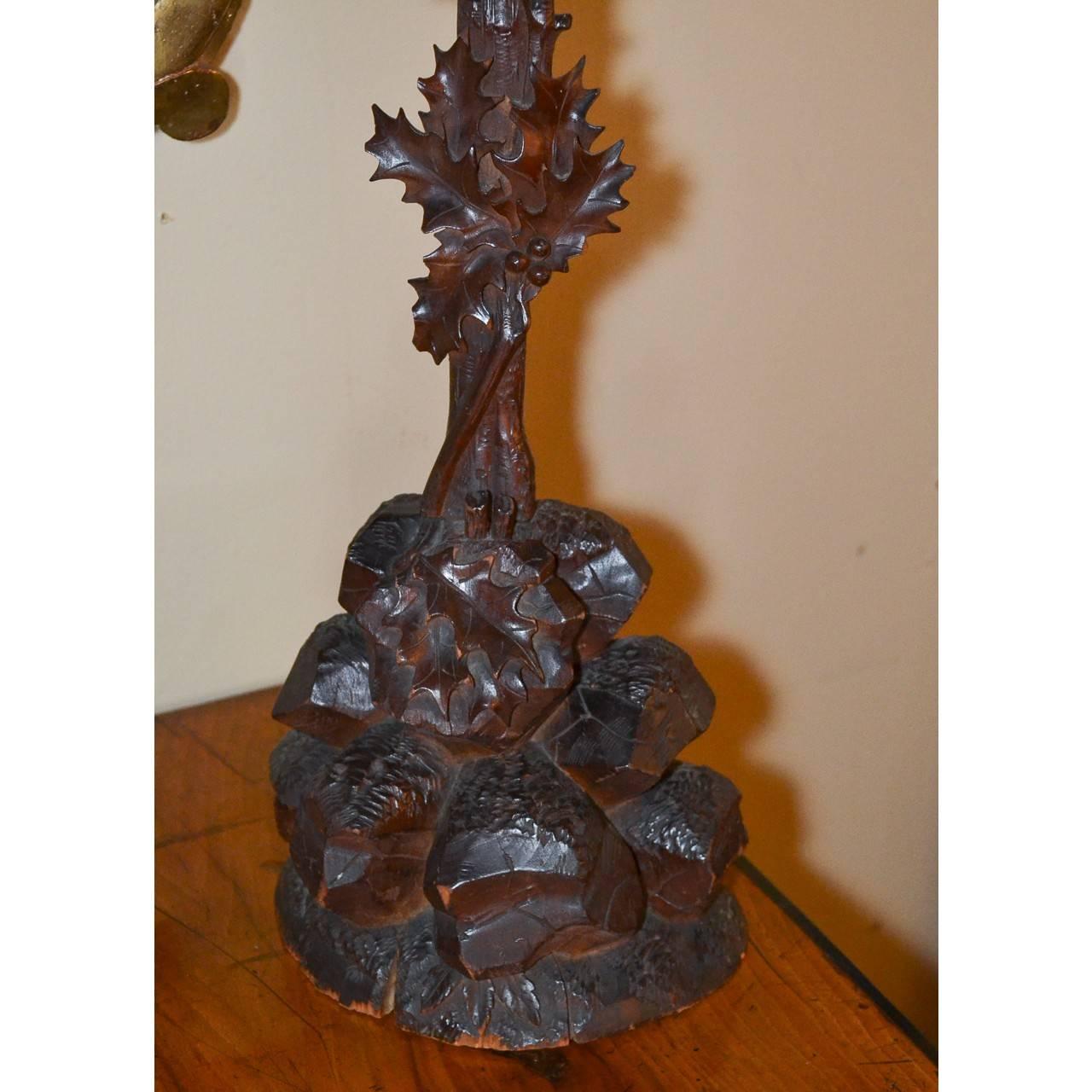 Swiss 19th Century Carved Walnut Crucifix from Switzerland For Sale