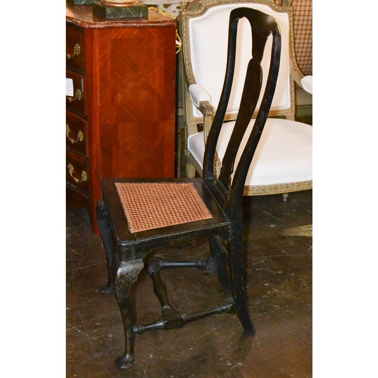 Pair of English Hand-Painted Side Chairs, circa 1780 3